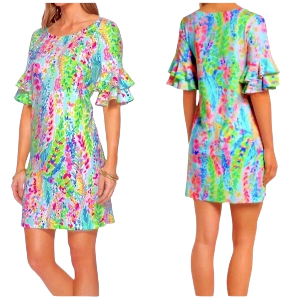 Lilly Pulitzer Lula Dress Catch the Wave Sz Medium NEW $168‎ Rare HTF Tropical